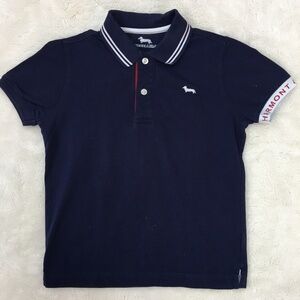 Harmont & Blaine Boys Blue Short Sleeve Polo Shirt Size Medium